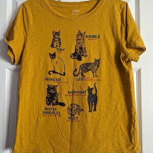 J.Crew Womens Cat with Names and Places Shirt Top